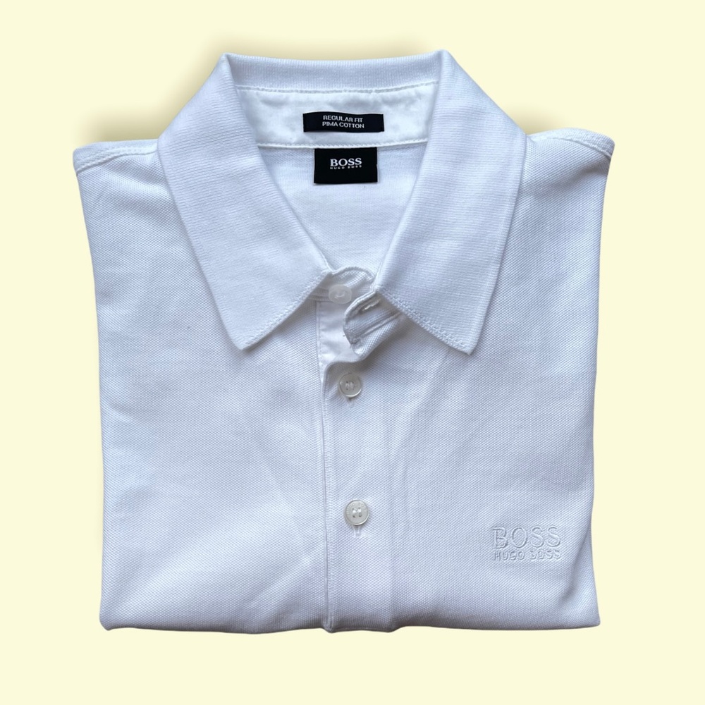 HUGO BOSS Regular Fit Pima Cotton Long sleeve Polo NEW